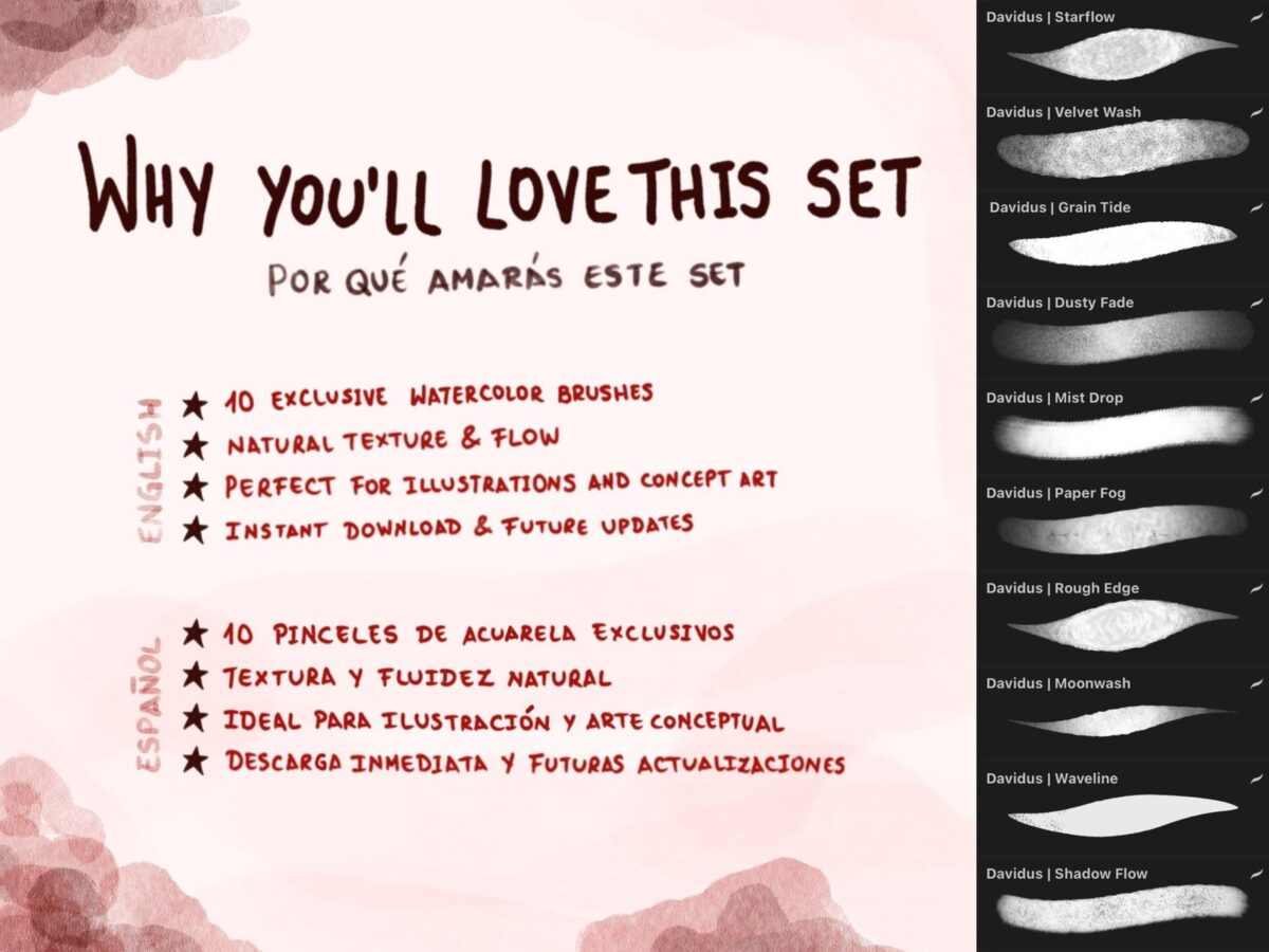 Watercolor Brush Set for Procreate - Realistic & Artistic Brushes