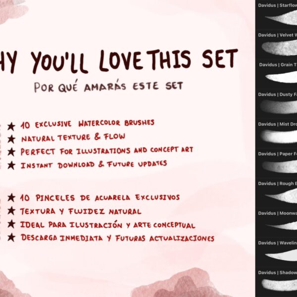 Watercolor Brush Set for Procreate - Realistic & Artistic Brushes