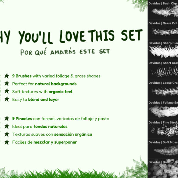 Foliage & Grass Brush Set for Procreate - Realistic Nature Brushes