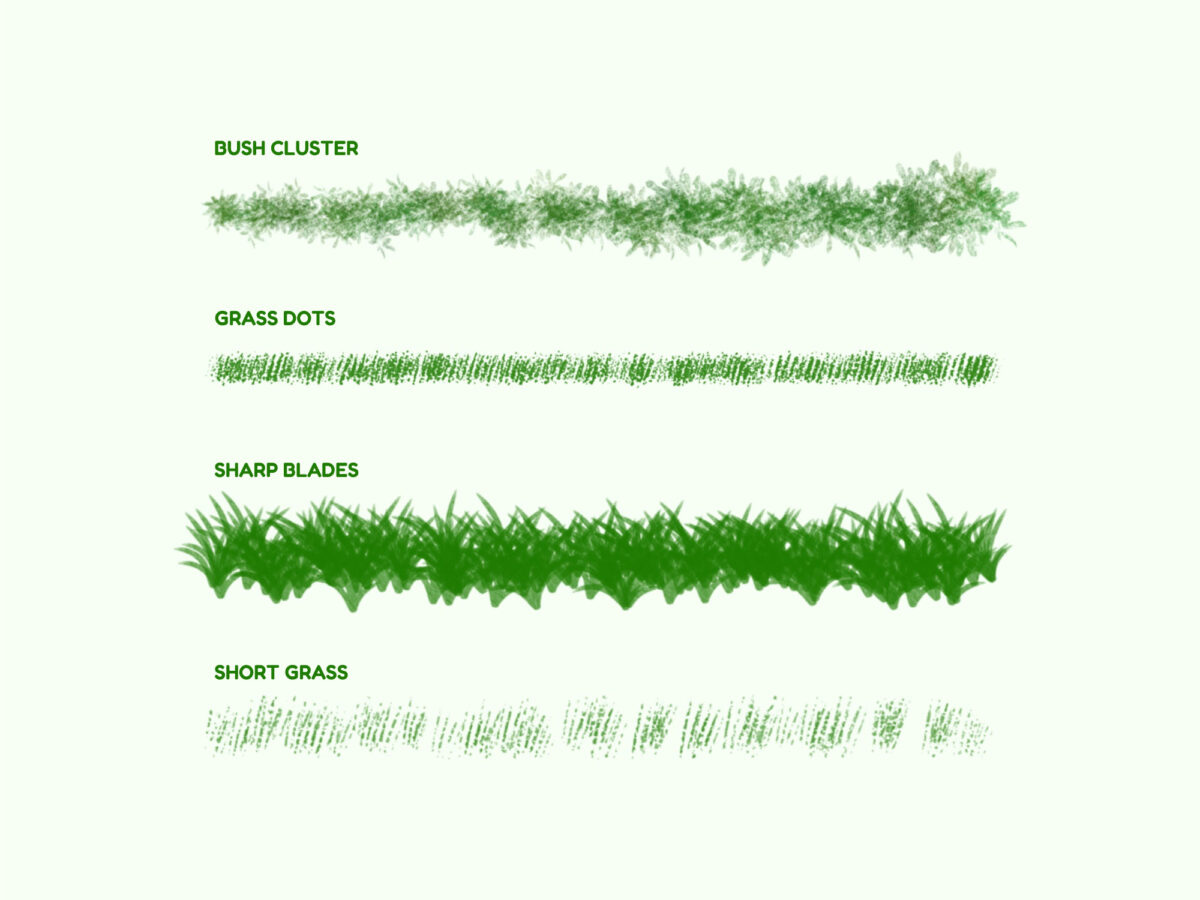 Foliage & Grass Brush Set for Procreate - Realistic Nature Brushes
