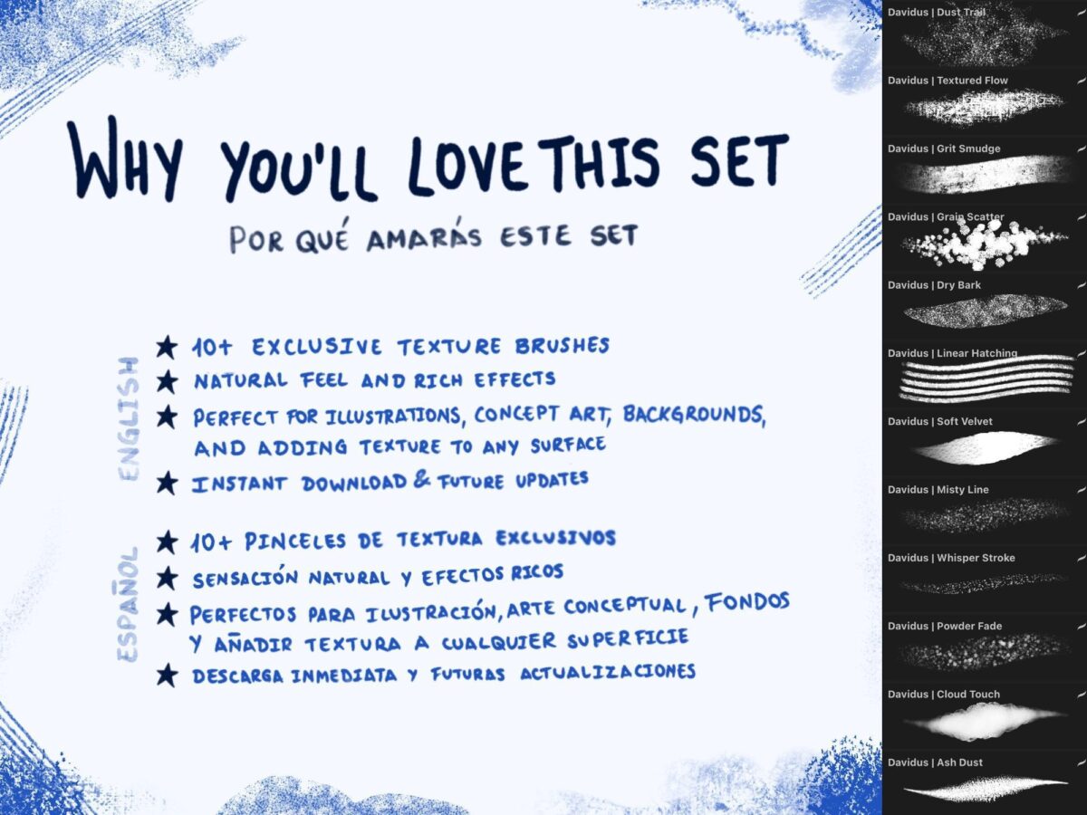 Texture Brush Set for Procreate - Textured & Artistic Brushes