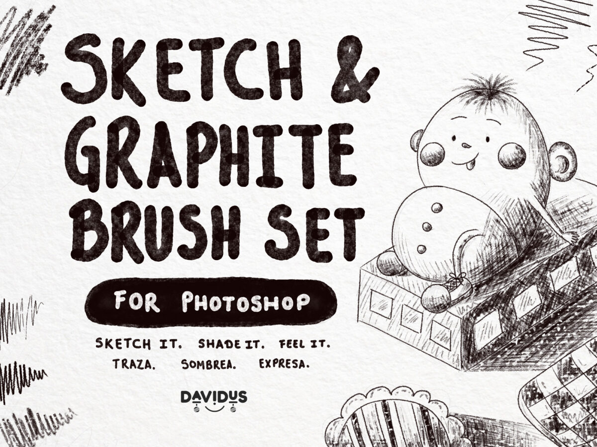 Sketch & Graphite Brushes for Adobe Photoshop – Pencil & Shading Set