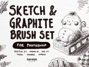 Sketch & Graphite Brushes for Adobe Photoshop – Pencil & Shading Set