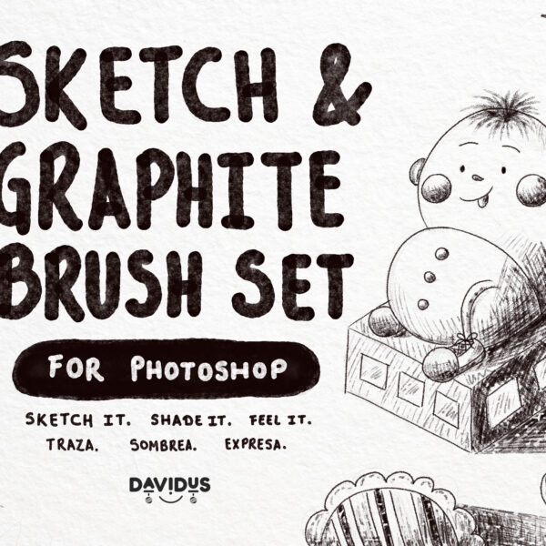 Sketch & Graphite Brushes for Adobe Photoshop – Pencil & Shading Set